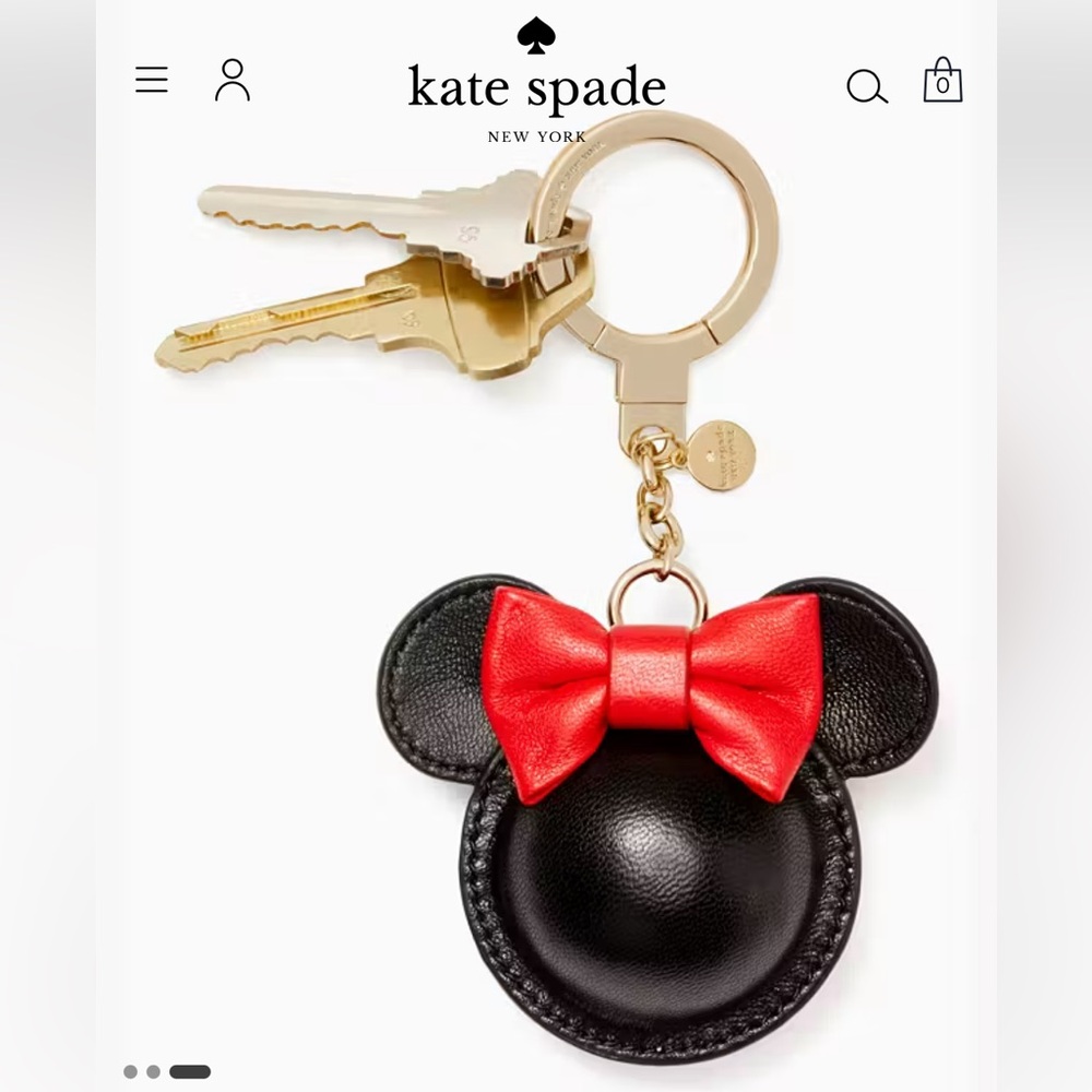Kate Spade Disney Minnie Mouse Keychain bag Charm w dustbag NWOT - Picture 2 of 13